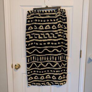 Vintage Liz Claiborne Yellow/Black , Lined, Wrap Skirt, Sz 14, Office Casual